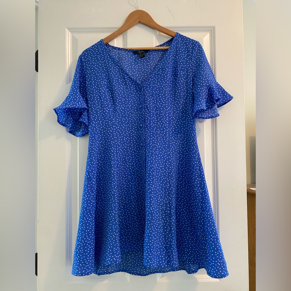 Forever 21 Blue and white dotted mini dress